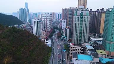 贵阳北京路城市交通车流建筑航拍视频的预览图